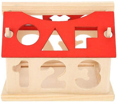 Casita de madera con formas y números