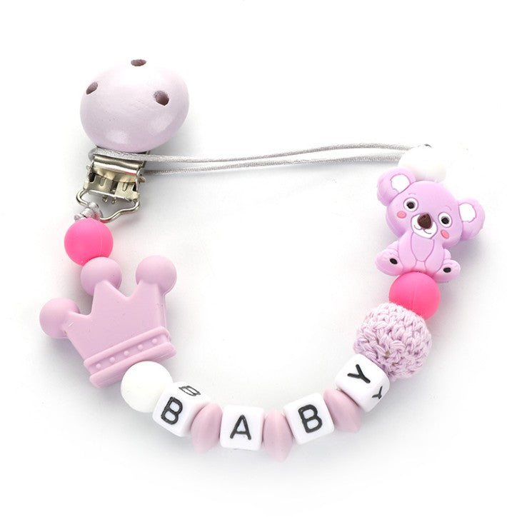 Sujetador de chupete para bebés, rosa claro